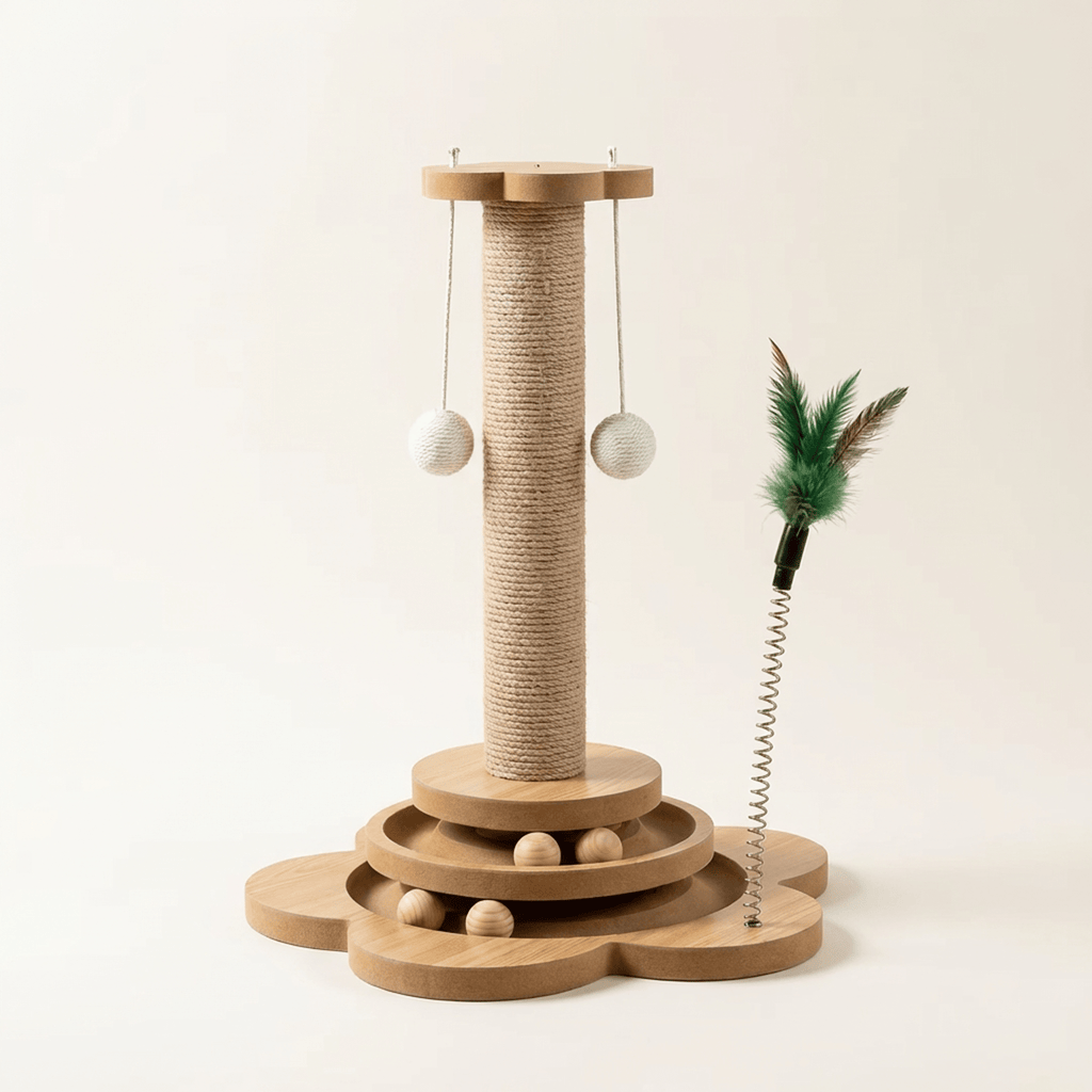 Jouet Interactif en Bois pour Chat - MiraLune
