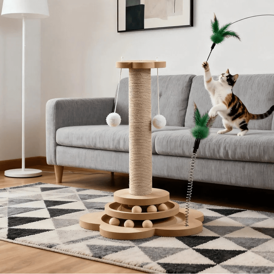 Jouet Interactif en Bois pour Chat - MiraLune